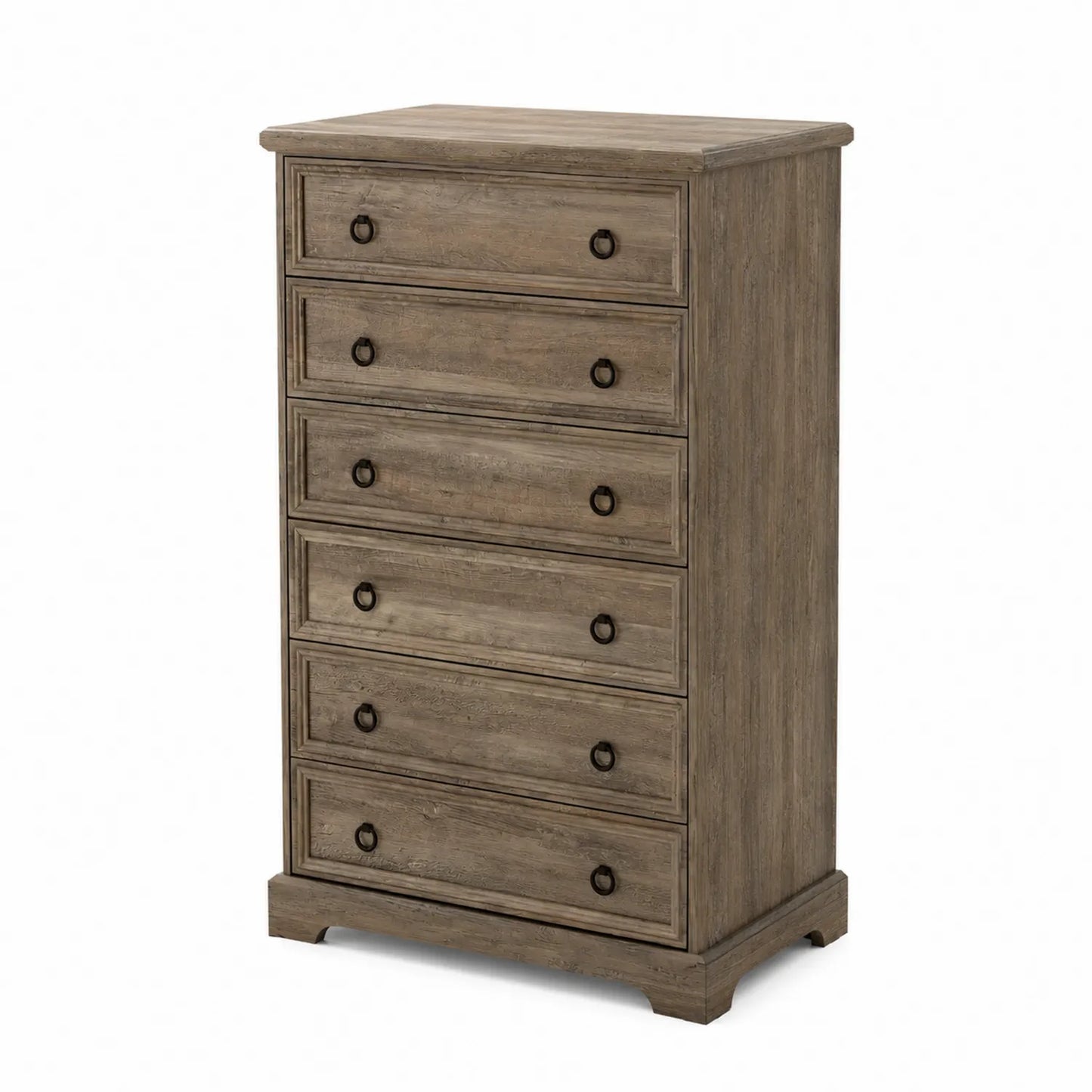 Cómoda de Madera Maciza con 6 Cajones Marrón