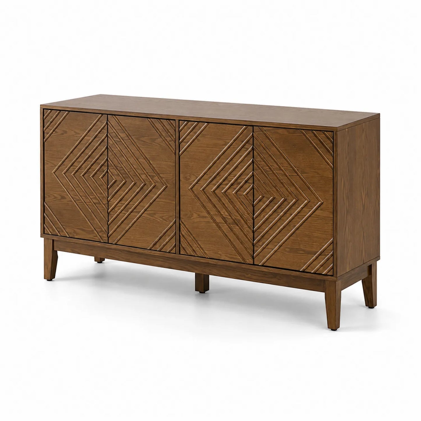Aparador de Madera Maciza Marrón con Patrón Tallado 160x45x75 cm