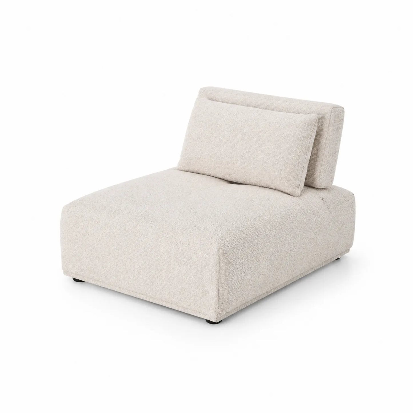 Sofá individual de poliéster Beige 90x100x80 cm