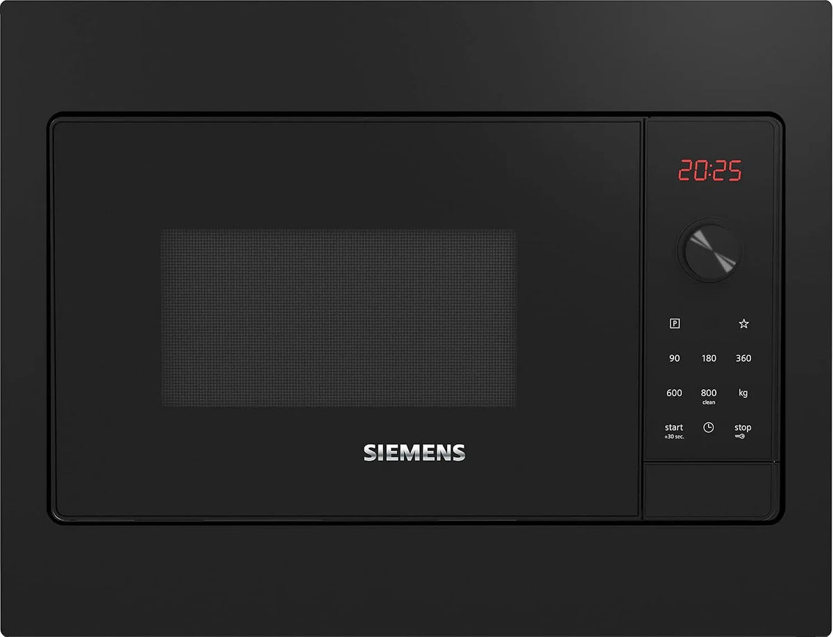 Siemens BF523LMB3 iQ300, Solo-mikrobølgeovne, built- in mikroovn, 800 W, 20 L, sort, 523L, 50 cm