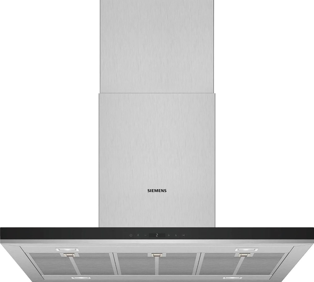 Siemens iQ500 LF98BIP50, Væghængte emhætter, Integreret ø hætte 90 cm rustfrit stål, Sølv, 90 cm, 32 kW