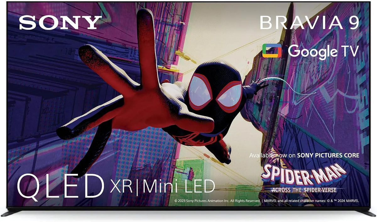 Sony, TV'er, BRAVIA 9 QLED (XR l Mini LED) 75 tommer 4K HDR Google Smart TV (2024), Sort, QLED, Mini LED, 4K, 4V