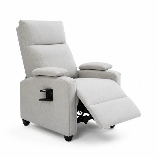Sillón Reclinable de Tela Ajustable Gris Claro 100x85x65 cm