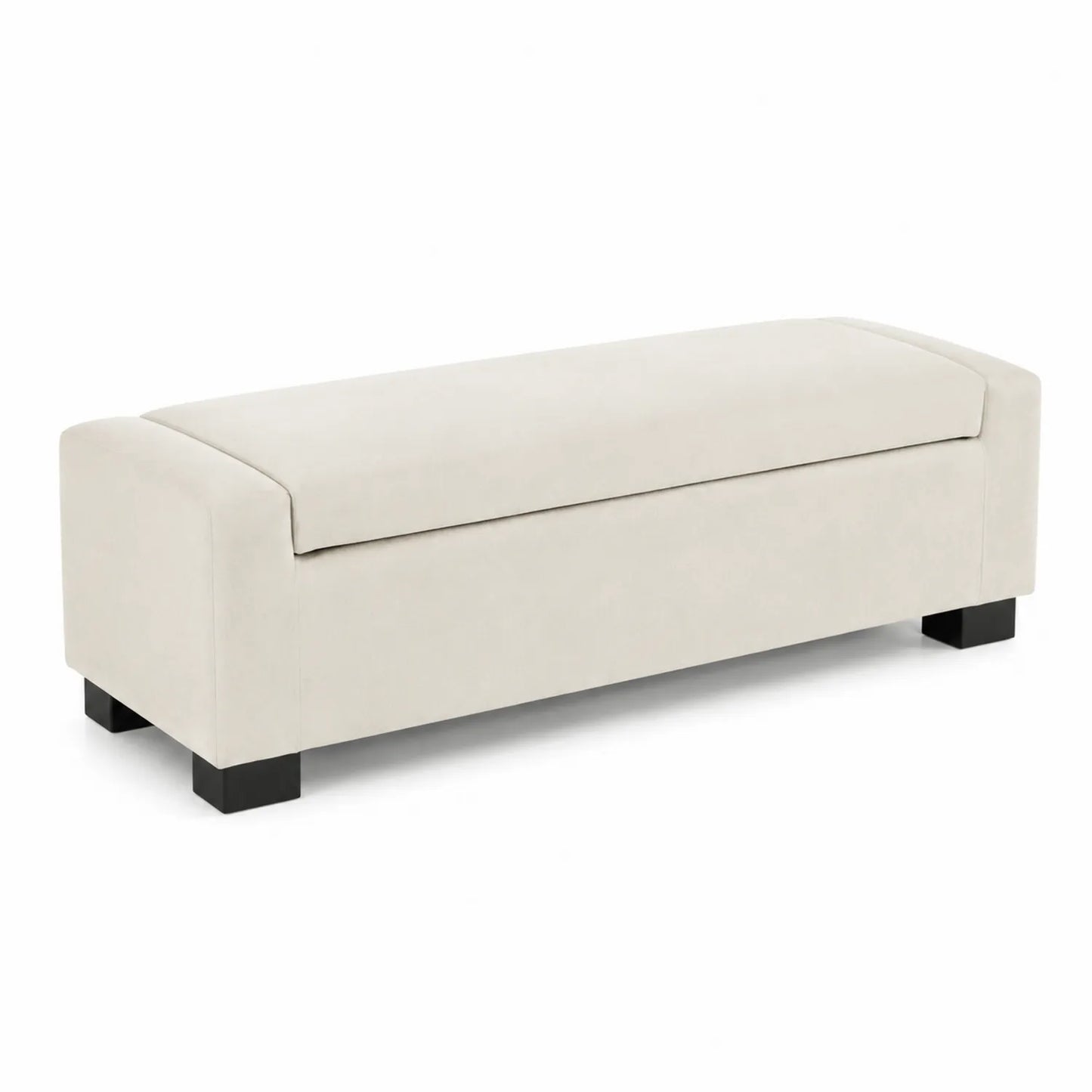 Banco de almacenamiento de tela crema 120 cm