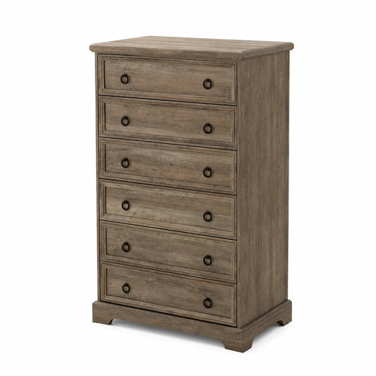 Cómoda de Madera Maciza con 6 Cajones Marrón