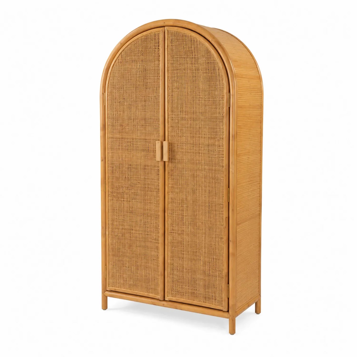 Armario de Ratán y Madera Natural 180x80x40 cm