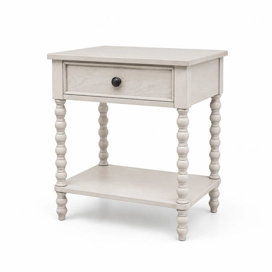 Mesa auxiliar de madera con cajón Beige