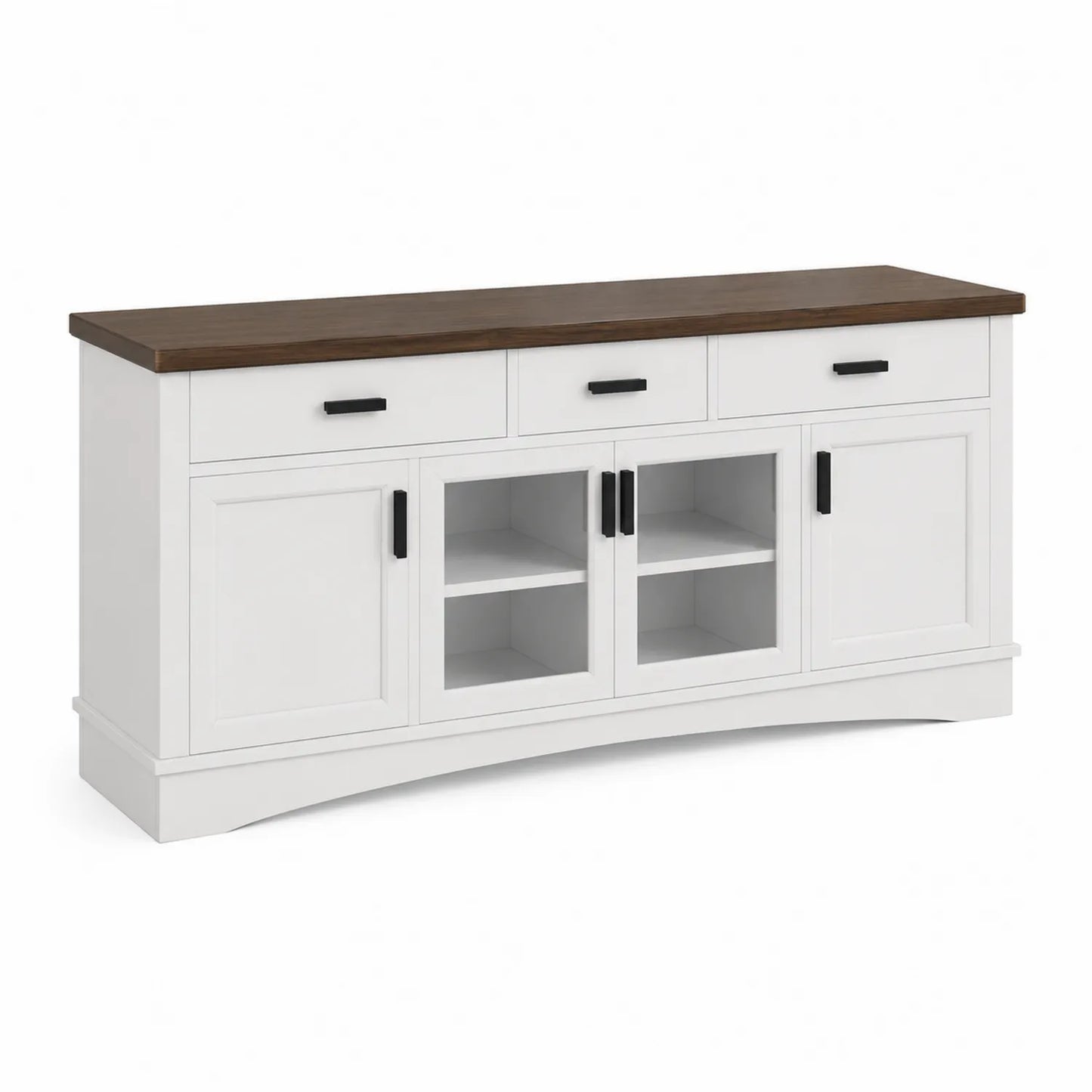 Mueble para TV de Madera MDF Blanco con Encimera Marrón 152x41x81 cm