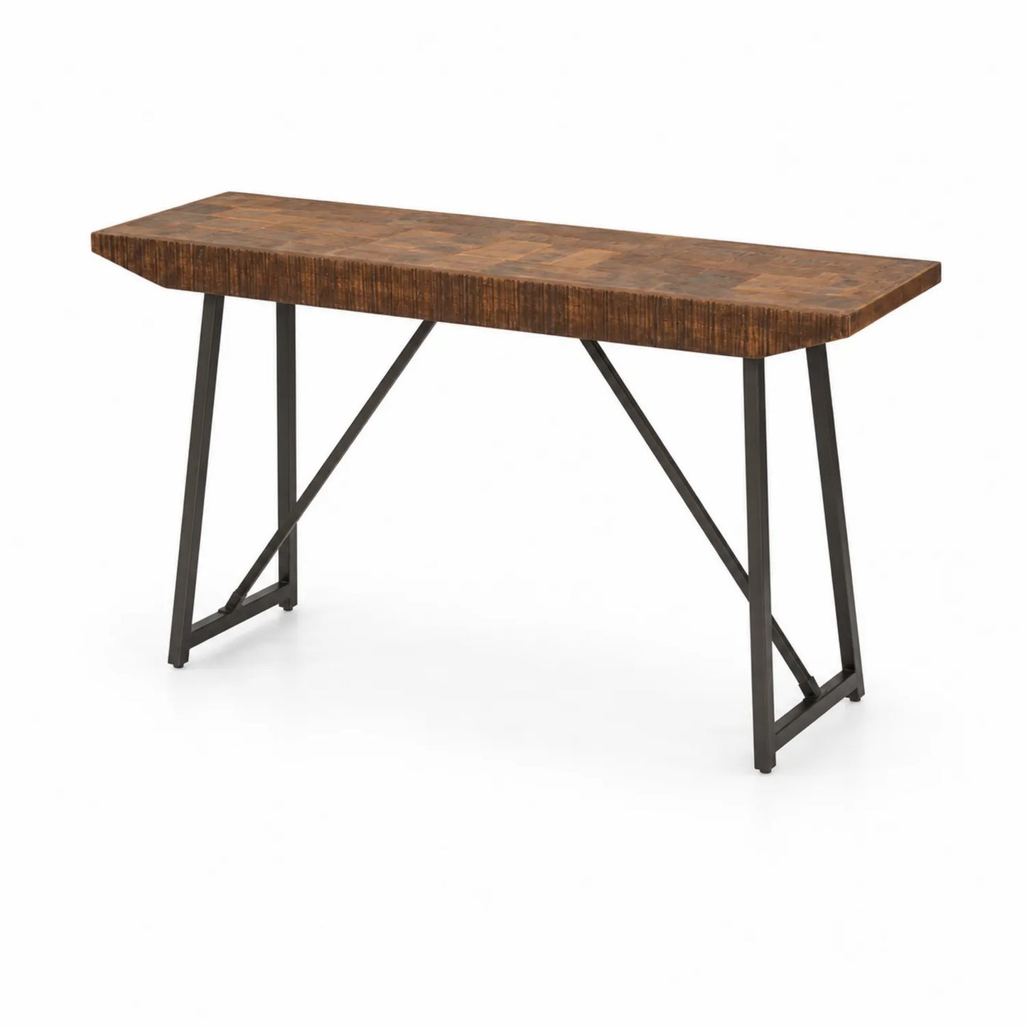Mesa consola de madera y acero 120x40x75 cm