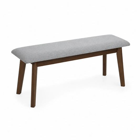 Banco de madera con asiento de poliéster gris 120x40x45 cm