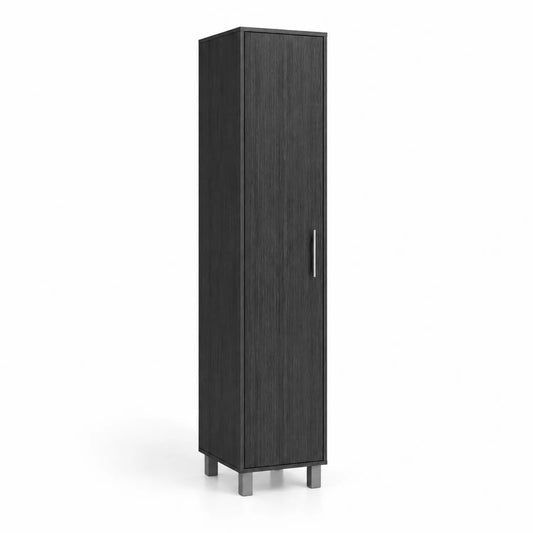 Armario Alto de MDF Negro con Puerta de 180 cm