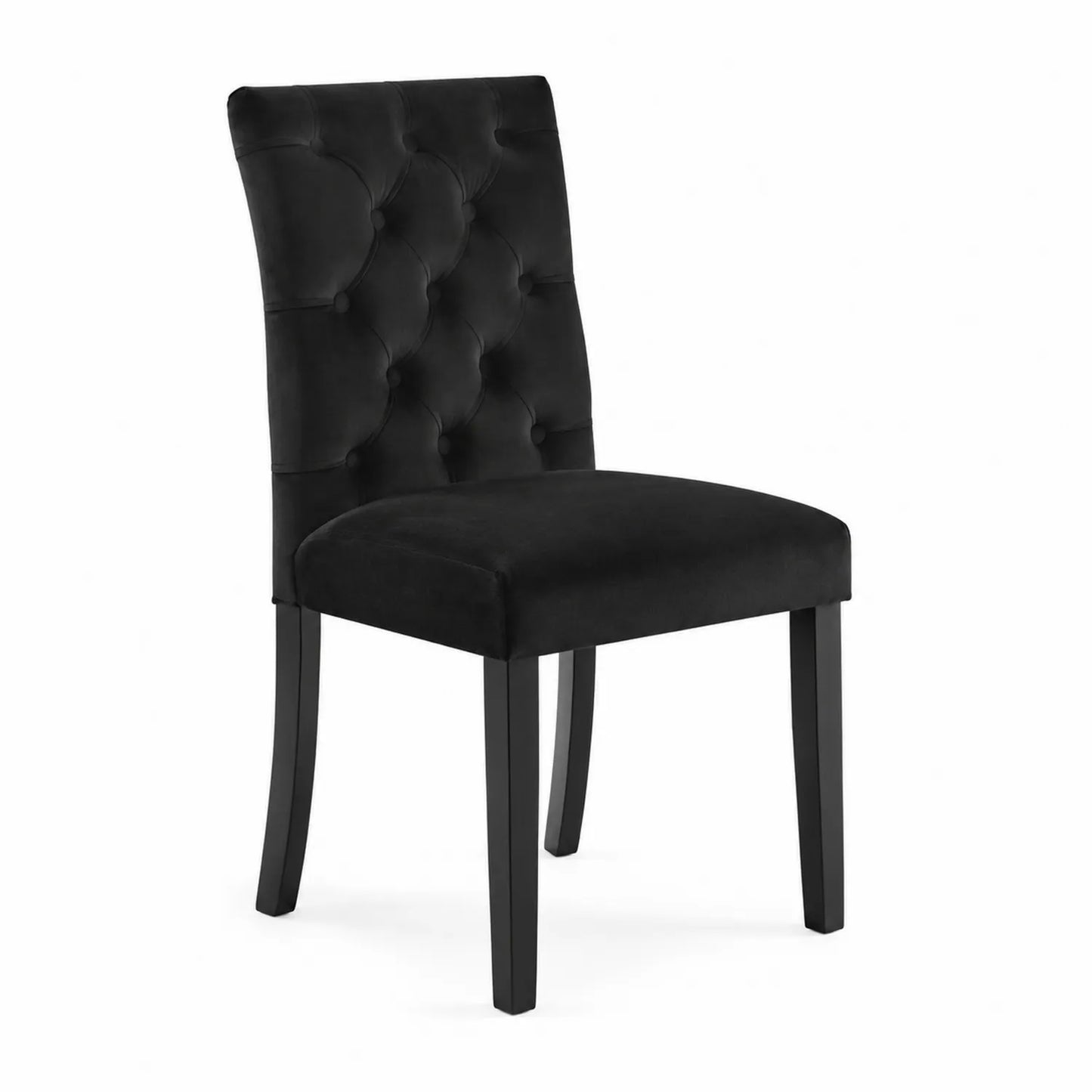 Silla de comedor de terciopelo negro