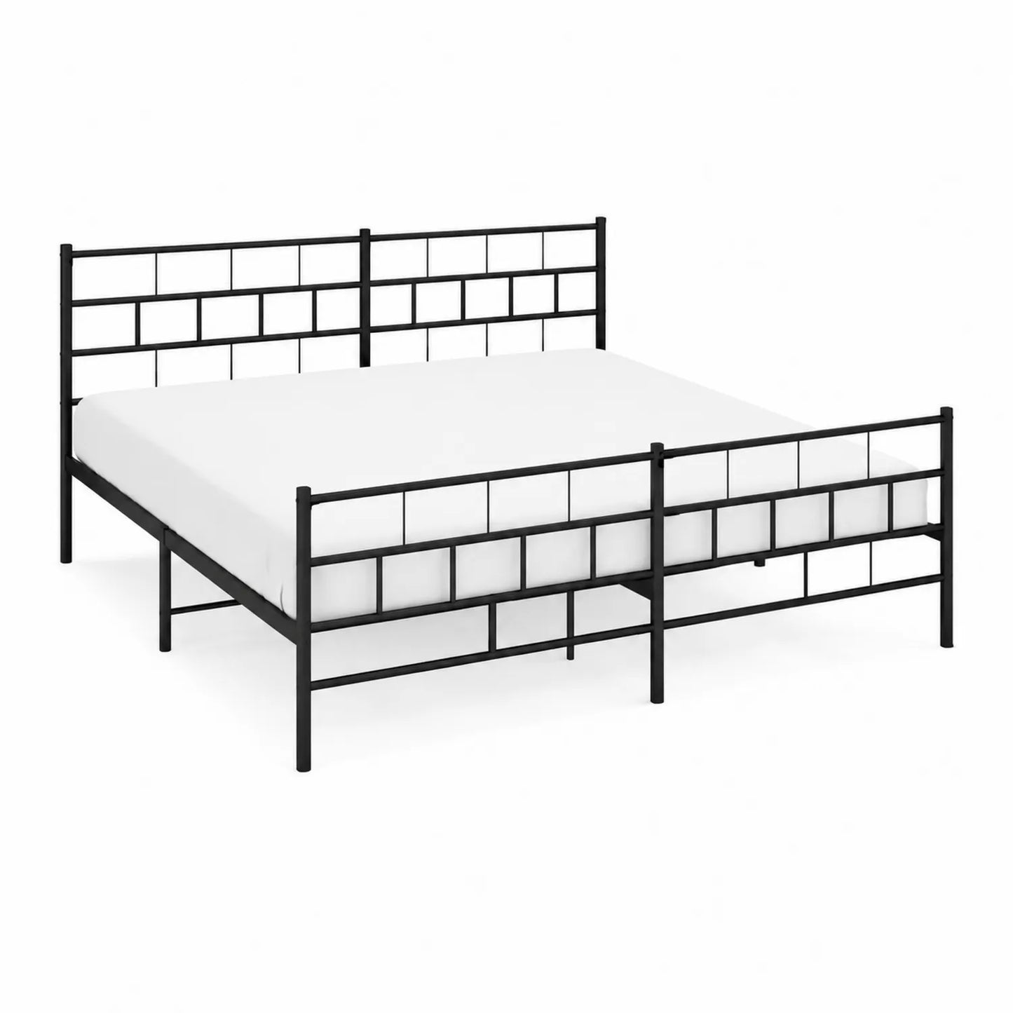 Cama de metal negro 200x150 cm