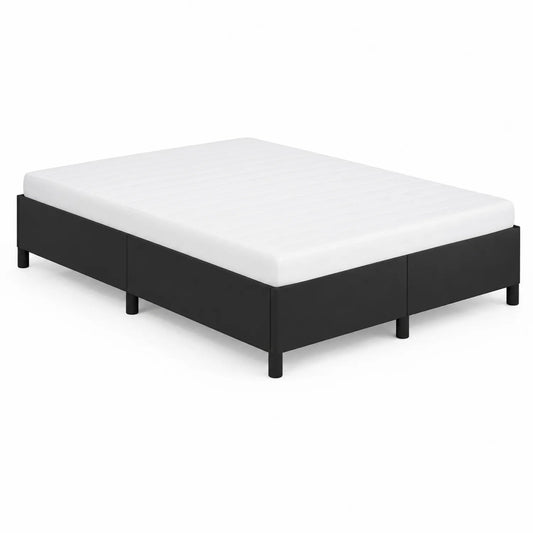 Cama doble con almacenamiento y colchón de espuma Negro/Blanco
