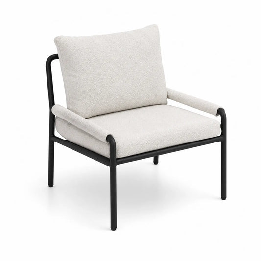 Silla con estructura metálica y cojines de poliéster