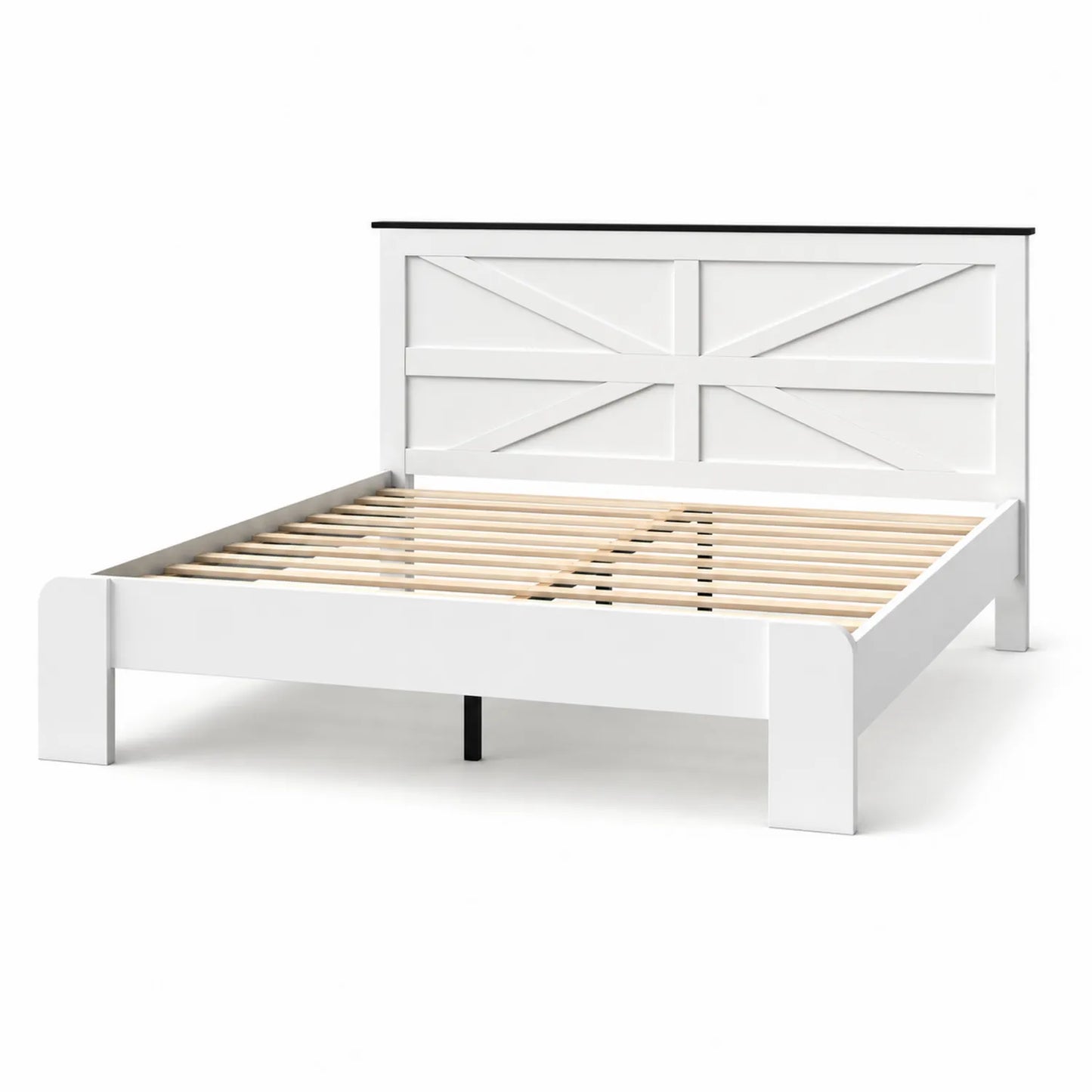 Cama de Madera con Cabecero Blanco 200x160 cm
