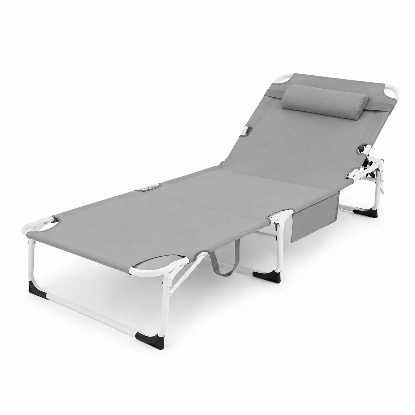 Tumbona Ajustable de Aluminio y Tela Oxford Gris