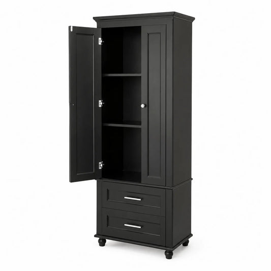 Armario de Madera MDF con Puerta y Cajones 180x70x40 cm