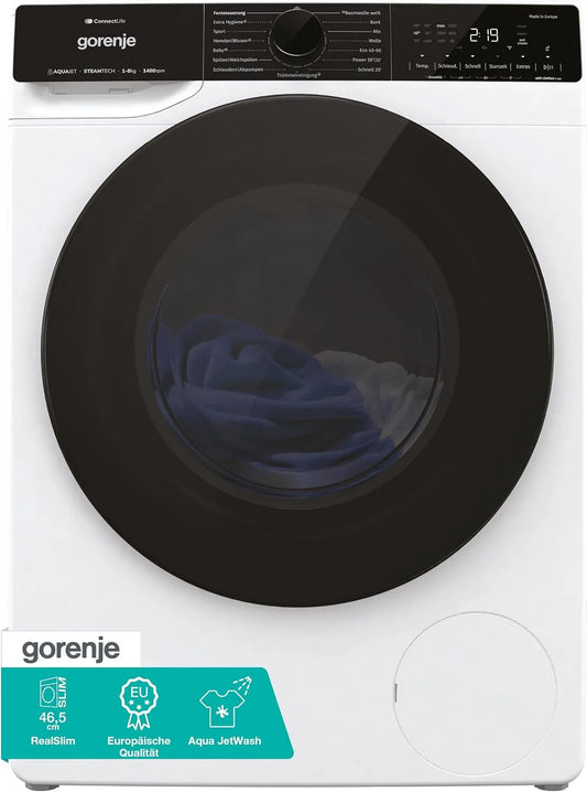Gorenje, Vaskemaskiner, WPNA 84 SATSWIFI vaskemaskine med dampfunktion / 8 kg / 1400 U / Slim Line /, Hvid, 8 kg