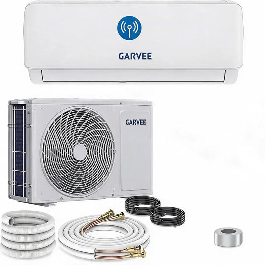 Euker, Split-klimaanlæg, Stille split klimaanlæg 24000 BTU (7.2 kW) - Inverter til opvarmning og køling, Hvid, 24000 BTU, 7.2 kW, 19 dB, 2 cm
