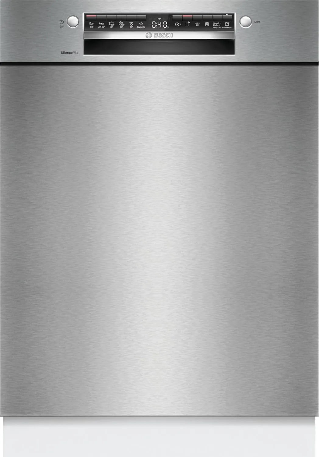 Bosch SMU4ECS28E, Opvaskemaskiner, 60 cm, Serie 4, Smarter Unterbau- Opvaskemaskine 60 cm, bestik skuffe, opvaskemaskine, Sølv, 54 kW