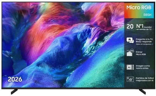 Samsung R85H, Bærbare TV'er, TV Micro RGB 75 '4K Smart TV med IA, Sort, 75 ', 4K, 190 cm