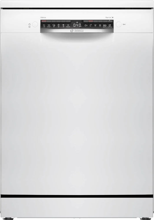 Bosch SMS4HVW00E, Opvaskemaskiner, 60 cm, Series 4, Fritstående opvaskemaskine, Hvid, 5 cm, 85 kW, 9 l
