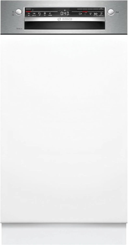 Bosch SPI2HKS42E, Opvaskemaskiner, 60 cm, Series 2 Delvist integreret opvaskemaskine, 45 cm, Ekstra tørring, VoiceControl, Sølv