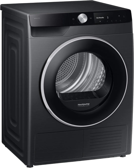 Samsung DV90DG6845LBU2 DV6400D, Varmepumpetørretumblere, varmepumpe tørretumbler, 9 kg, EEK: A, AI tøj tørretumbler med klartekst, Sort, 6845L