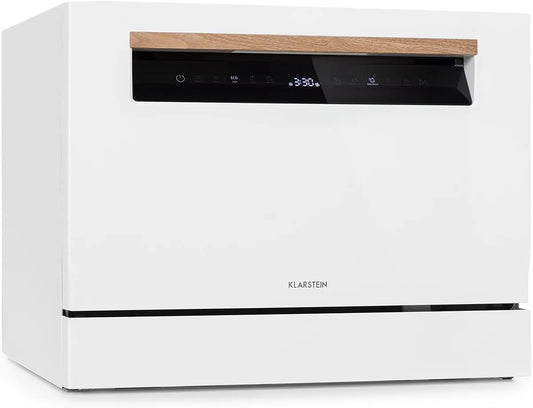 Klarstein, Bordopvaskemaskiner, Clearstone Lagoona mini opvaskemaskine fritstående, effekt: 1380 watt, 6 standard, Hvid, 1380 w, 6, 5 L, 49 dB