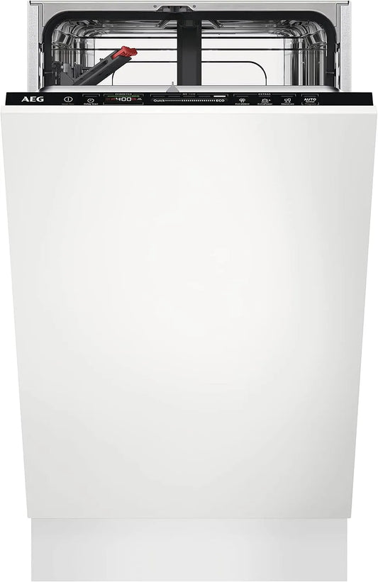 AEG FSE73407P, Opvaskemaskiner, 60 cm, Fuldt integreret opvaskemaskine / 45cm / AirDry - tørreresultater / D /, Sølv, 45cm, 40 dB, 01 g, 3G