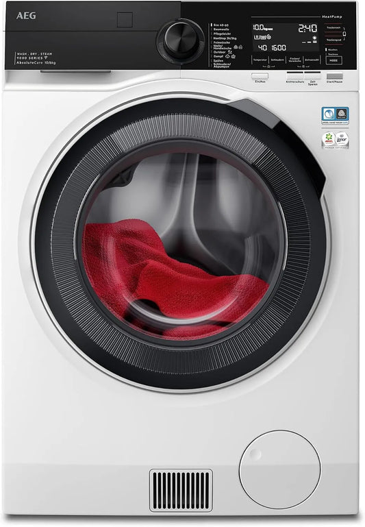 AEG LWR9W81600, Vaskemaskiner, WiFi Vaskedræber med varmepumpe, 10 kg vask, 6 kg tørring, EEK B / A, Serie 9000, Hvid, 10 kg, 6 kg, 1600 rpm