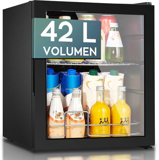 Heinrich´s 42Liter/1Ablage/40db bis18GradC, Drikkevarekøleskabe, Heinrich Buds HEINRICHS drikkekollekt, minikøleskab med kompakt og rolig glasdør