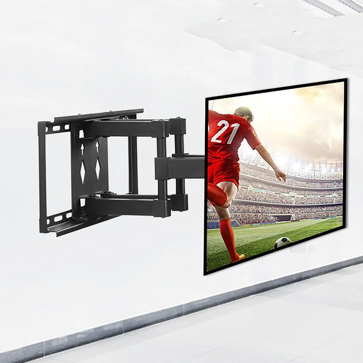 WQPMNYG 32-70-Zoll-Gro, Tv-monteringer og -fødder, TV-stande, TV-vægbeslag, TV-beslag, justerbar, vippelig og drejelig, Sort, 40 kg, 600 x 400 mm