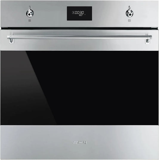 Smeg, Ovne, Smag Classic Multifunktionel Electric enkeltovn - rustfrit stål, Sølv, 592 × 597 × 548 mm