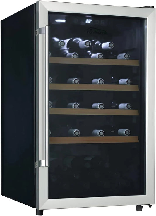 Tronitechnik, Minikøleskabe, ® Vinkøleskab, drikkekolleks, minibar, minikøleskab stille, 126 liter, 63, Sølv, 126 l, 85 x 50 x 57, 5 cm, 43 dB