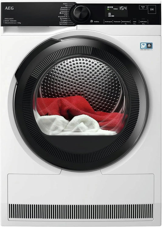 AEG 3D-Scan TR9H75680, Varmepumpetørretumblere, Heat Pump Dryer 8 kg, Serie 9000: AbsoluteCarePlus Down Tørring, Point- Præcise, Sort, 8 kg, 9 kg