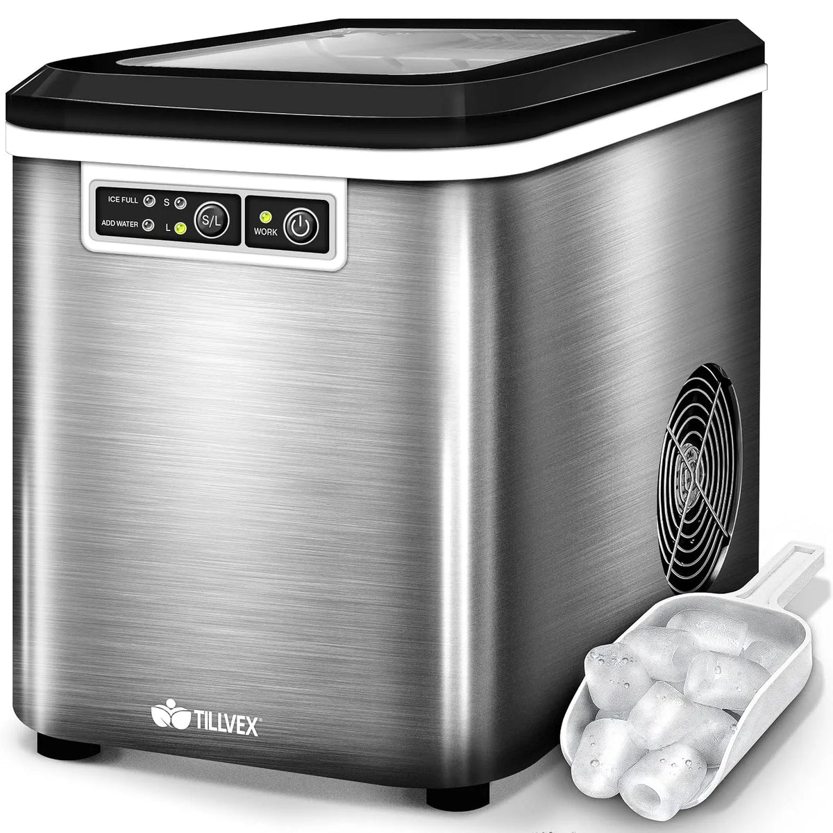 tillvex, Isoterpenmaskiner, isterning maskine rustfrit stål 12 kg - 24 timer, Sølv, 12 kg, 2 l, 2 v, 0, 8 l