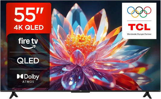 TCL HDR10 55T6C, TV'er, + 55 tommer QLED-tv, 4K UHD Fire-tv, Dolby Vision & Atmos, Smart TV med, Sort, QLED, 4K, 5G