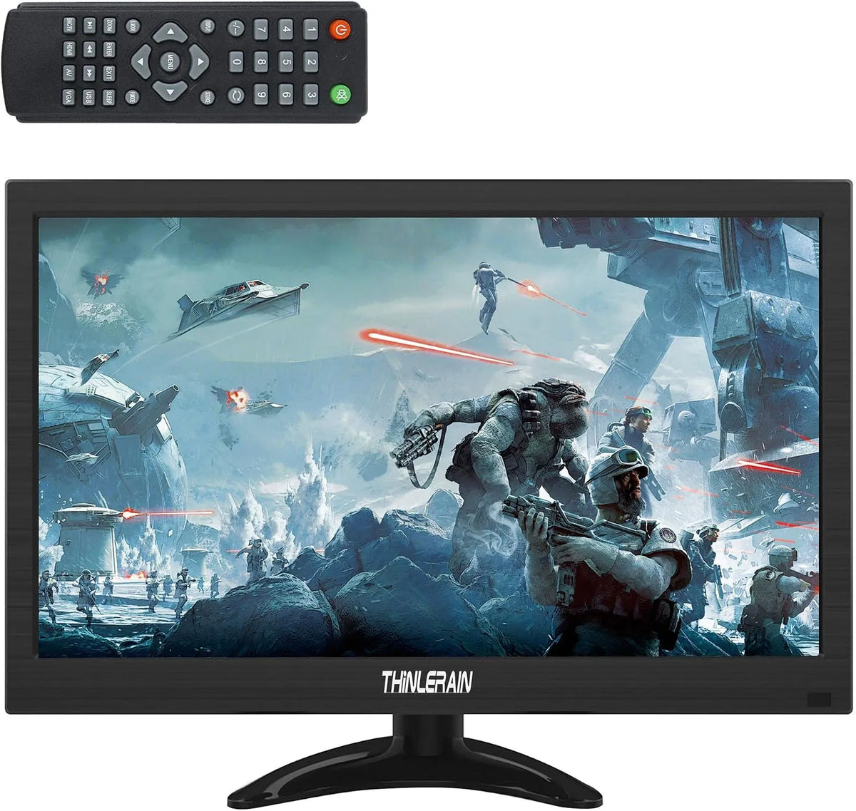 Thinlerain 3-Zoll-Monitor 13.3-tommer, Skærme, skærm 1366 x 768 LED skærm med HDMI / VGA / BNC / USB / AV Lille skærm til Fire, Sort, 1366 x 768