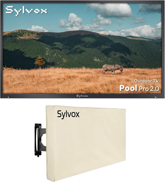SYLVOX, TV'er, 55 tommer Outdoor Smart TV med vandtæt dækning, Sort, 4K, 3840 x 2160, 60 Hz, 10W
