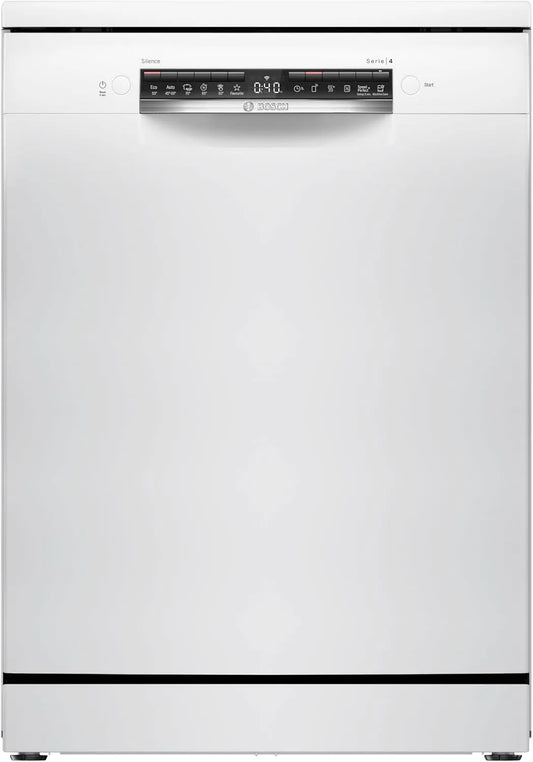 Bosch SMS4HVW14E, Opvaskemaskiner, 60 cm, opvaskemaskine 60 cm, fritstående, Silence program, VarioFlex kurve og Vario, Hvid, 45 dB