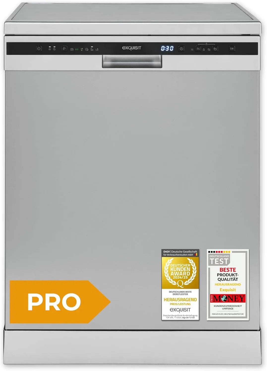 Exquisit GSP56314-030C GSP56314, Opvaskemaskiner, 60 cm, Udsøgt - 030C Fritstående opvaskemaskine 60 cm Sølv opvaskemaskine, Sølv