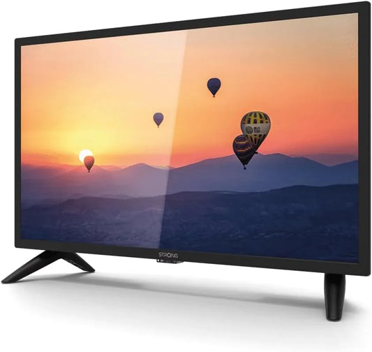 STRONG DVB-T2 24HC3023, TV'er, SRT 24- tommer TV, også til autocampere, DVB- T2 HD, tredobbelt tuner yderligere, Sort, 12 v, 366 x 768, 24 inch